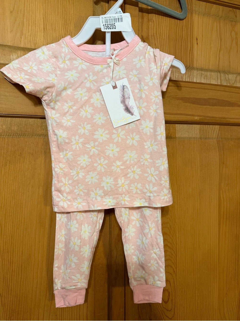 Jessica Simpson Pink Daisy Short-Sleeve Pajama Set
